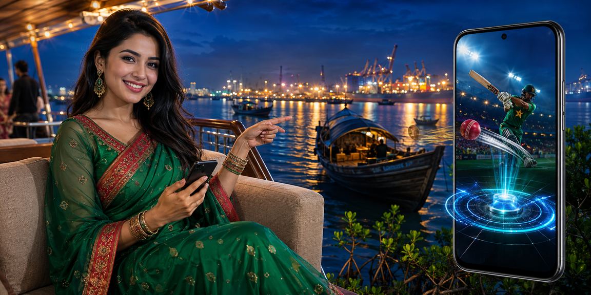 চট্টগ্রামে একজন বাংলাদেশি ব্যবহারকারী মোবাইলে ক্রিকেট বেটিং উপভোগ করছেন