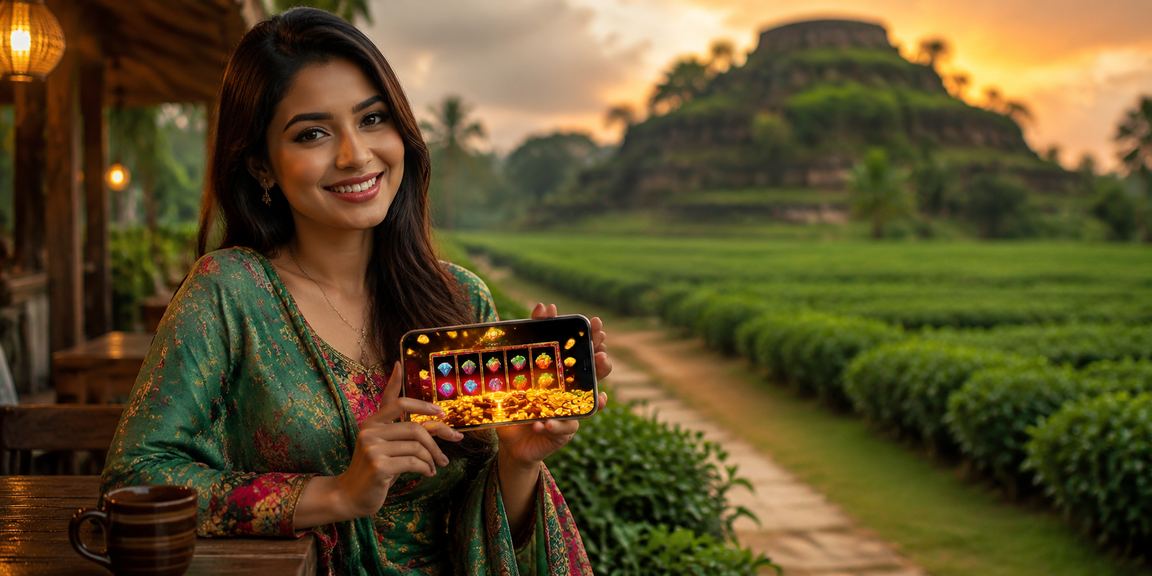 A user enjoying slot games at a tea garden in Cumilla